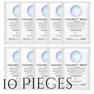 New! 10 Hyaluronic Acid Serum Sheet Masks - Glowing, Hydrating Sheet Mas…